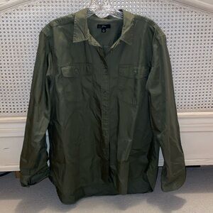 J. Crew Green Button Down Long Sleeve Collared Shirt